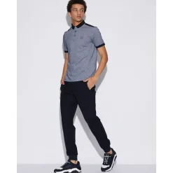 AX ARMANI Two Tone Tipped Polo - Navy