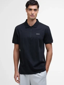 Barbour International Chapter Texture Mercerized Polo - Black