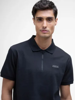 Barbour International Chapter Texture Mercerized Polo - Black