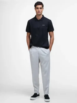 Barbour International Chapter Texture Mercerized Polo - Black