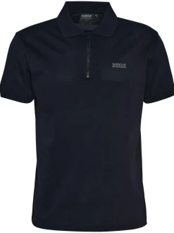 Barbour International Chapter Texture Mercerized Polo - Black