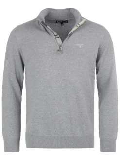 Barbour Pima Cotton Quarter Zip Knit - Grey