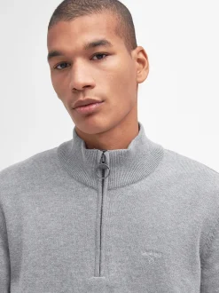 Barbour Pima Cotton Quarter Zip Knit - Grey