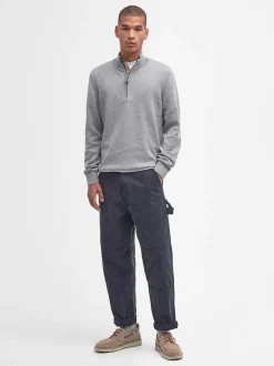 Barbour Pima Cotton Quarter Zip Knit - Grey