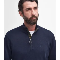 Barbour Pima Cotton Quarter Zip Knit - Navy