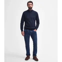 Barbour Pima Cotton Quarter Zip Knit - Navy