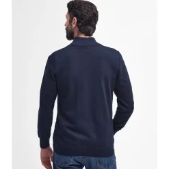 Barbour Pima Cotton Quarter Zip Knit - Navy
