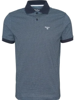 Barbour Shell Printed Polo - Navy