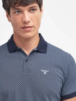 Barbour Shell Printed Polo - Navy