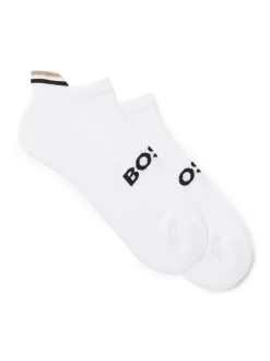 Boss 2 Pack Plush Iconic Loop Sneaker Sock - White