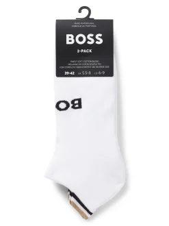 Boss 2 Pack Plush Iconic Loop Sneaker Sock - White