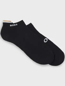 Boss 2 Pack Plush Iconic Loop Sneaker Sock - Black