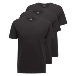 Boss 3 Pack Pure Cotton Logo T-Shirts - Black