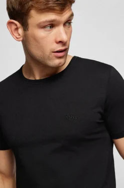 Boss 3 Pack Pure Cotton Logo T-Shirts - Black