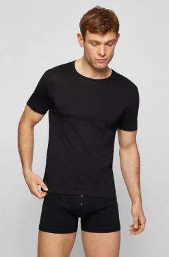 Boss 3 Pack Pure Cotton Logo T-Shirts - Black