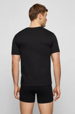 Boss 3 Pack Pure Cotton Logo T-Shirts - Black