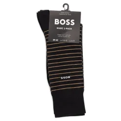 Boss 2 Pk Mercerised Cotton Socks - Black