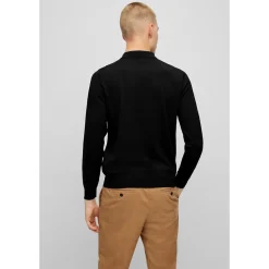 Boss Bono L Virgin Wool Polo Sweater - Black