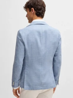 Boss C-Hanry Slim Fit Wool Blazer - Blue