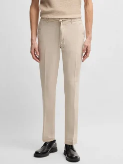 Boss C-Kane Linen Trousers - Stone