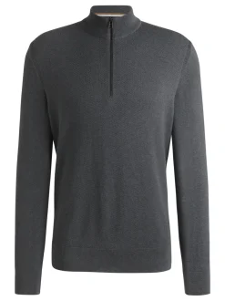 Boss Elbrando Quarter Zip - Grey