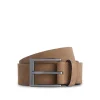 Boss Elloy Suede Belt - Stone