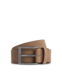 Boss Elloy Suede Belt - Stone