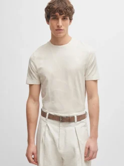 Boss Elloy Suede Belt - Stone