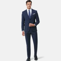 Boss H Genius Slim Fit Suit Trousers- Navy