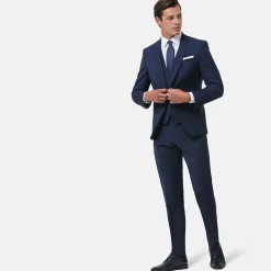 Boss H Genius Slim Fit Suit Trousers- Navy
