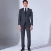 Boss H Genius Slim Fit Suit Trousers- Charcoal