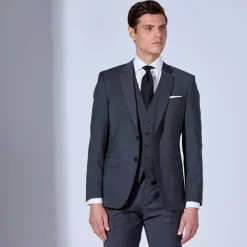 Boss H Genius Slim Fit Suit Trousers- Charcoal