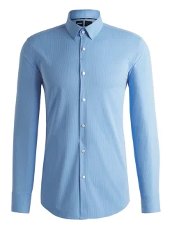 Boss H-Hank Spread Slim Fit Shirt - Blue