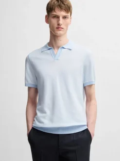 Boss Jianluca Knit Polo - Blue