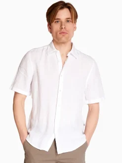 Boss Rash 2 100% Linen Shirt - White