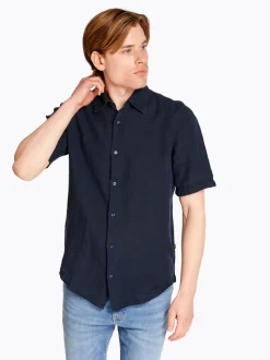 Boss Rash 2 100% Linen Shirt - Blue