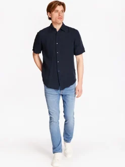 Boss Rash 2 100% Linen Shirt - Blue