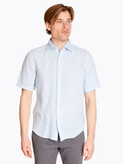 Boss Rash 2 100% Linen Shirt - Blue