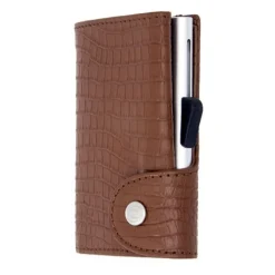 C Secure Crock Leather Wallet - Brown