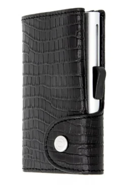 C Secure Crock Leather Wallet - Black