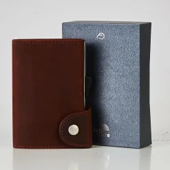C Secure Leather Wallet - Brown