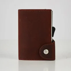 C Secure Leather Wallet - Brown
