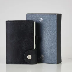 C Secure Leather Wallet - Black