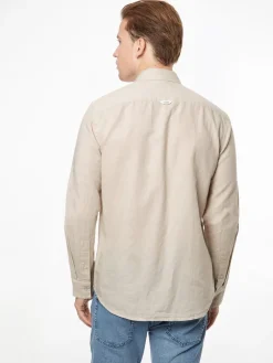 Calvin Klein Cotton Linen Chest Pocket Shirt - Stone