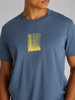 Calvin Klein Jeans Brush Stroke Graphic T-Shirt - Blue