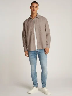 Calvin Klein Jeans Chambray Overshirt - Stone