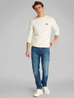 Calvin Klein Jeans Waffle Logo Long Sleeve T-Shirt - Stone