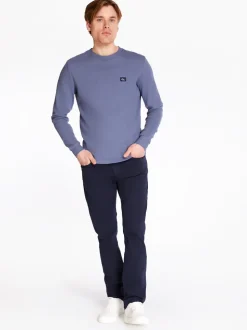 Calvin Klein Jeans Waffle Logo Long Sleeve T-Shirt - Grey