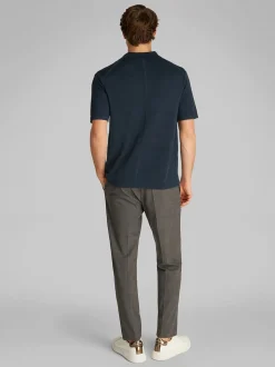 Calvin Klein Linen Open Collar Knit - Navy