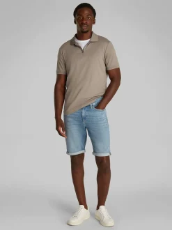 Calvin Klein Liquid Touch Welt Zip Polo - Grey